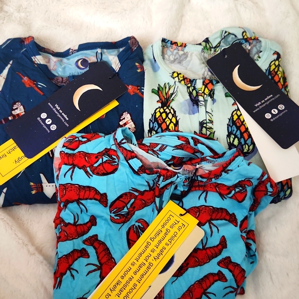 Lot of 3 Dream Jamms Bamboo Zippies 2T